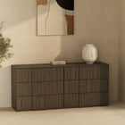 Manhattan Comfort Clive 72" Mid-Century Modern 6-Drawer Double Dresser - Walnut Brown & Gold-Six spacious drawers provide generous storage for clothing, linens, and everyday essentials