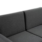HOMCOM 56" Loveseat Sofa with Wooden Legs - Dark Grey-Zipped cushion cover for easy cleanup