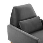 Modway Liliana Performance Velvet Armchair - Charcoal-Chair Weight Capacity: 331 lb