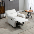 HOMCOM Manual Reclining Sofa with Footrest for Living Room - Cream White-Requires assembly