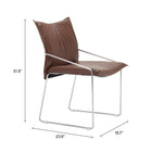 Zuo Pola Dining Chair - Brown - Set of 2-3 year limited warranty