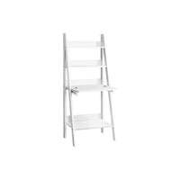 Monarch Specialties 7040 61" Computer Desk - White Ladder Style-Durably designed 61"h leaning ladder style computer desk in a white laminate, finished on all sides, which can securely attach to a wall with the included hardware.