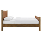 Modway Maven Queen Size Vegan Leather Upholstered Platform Bed - Tan Walnut-Kiln-Dried Wood