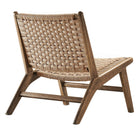 Modway Saoirse Woven Rope Wood Accent Lounge Chair - Walnut Natural-Assembly Required