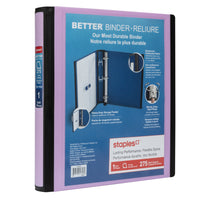 Staples Better Binder - 1" - Lilac-Longer lasting, easier to use