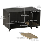 PawHut Cat Litter Box Enclosure with Scratching Pad - Black-MDF and particleboard frame for good bearing capacity 
