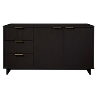 Manhattan Comfort Granville 55.04" Modern Sideboard - Black-Modern- Contemporary with a taste of Glam - Sideboard for Dining Room and Living Room Use