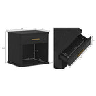 Manhattan Comfort Clifford Traditional 1-Drawer Nightstand - Black-Open Storage Shelf: Provides additional space for books, décor, or bedside essentials