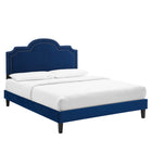 Modway Aviana Performance Velvet King Bed - Navy-Assembly Required