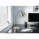 Monarch Specialties 17" H Table Lamp - Nickel Metal / Nickel Shade-The sturdy nickel metal base has a USB port included to easily charge your devices and a convenient on/off rocker switch for the 40W/120 bulb (not included), instantly illuminating an office, living room, or bedroom