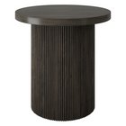 Hudson&Canal Isa 22" Wide Round Fluted Side Table - Alder Brown-Table is made of high-quality MDF materials in an Alder Brown wood-look finish