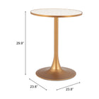 Zuo Bite Bistro Table - Beige/Gold-6