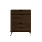 Manhattan Comfort Rockefeller Mid-Century Modern 3-Piece Bedroom Dresser Set - Brown-21.57" L x 35.31" W x 44.57" H