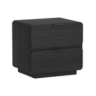 Manhattan Comfort Chrystie 26" Contemporary Modern 2-Drawer Nightstand - Black-Rich wood grain texture adds natural warmth and dimension