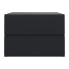 Nexera Avenue Nightstand With 1-Drawer And Folding Door - Black-Top section with drop-down door and wire management