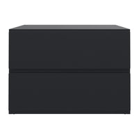 Nexera Avenue Nightstand With 1-Drawer And Folding Door - Black-Top section with drop-down door and wire management