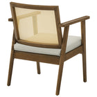 Modway Thera Vegan Leather and Cane Accent Armchairs - Weathered Oak Stone - Set of 2-Assembly Required