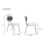 Manhattan Comfort Jardin 19.09" Industry Chic Upholstered Dining Chair - Black and Grey - Set of 4-Fashionable Metal Steel Legs for Extra Durability