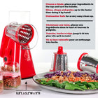 Nutrislicer Rotary Cheese Grater, Vegetable Chopper and Kitchen Slicer-Versatile 3-blade grater & cutter: equipped with 3 interchangeable stainless steel blades, this rotary tool can slice vegetables, shred cheese, and chop nuts with ease, making food prep faster and simpler.