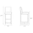 Manhattan Comfort Element 16.34" Modern Faux Leather Upholstered Bar Stool - Pearl White and Polished Chrome - 3 Pack-Upholstered in Faux Leather with Foam Padding