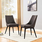 Modway Viscount Fabric Dining Side Chair - Brown - 2 Pack-Tapered Dowel Legs