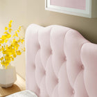 Modway Annabel Diamond Tufted Performance Velvet Twin Headboard - Pink-Elegant Diamond Tufted Buttons