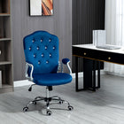 Vinsetto Tufted Office Chair with Adjustable Height and Tilt Function - Blue-Adjustable seat height from 18.5" to 22.4" (47 cm to 57 cm) to fit your sitting style