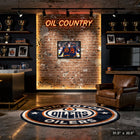 Connor Mcdavid and Leon Draisaitl Oilers Alternate Jersey Behind - Framed Canvas - 31" x 22"-Finished size: 31.5x22.5