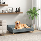 PawHut Elevated Dog Sofa Bed with Cushion - Dark Grey-Chenille fabric is ultra-soft and cozy to the touch 