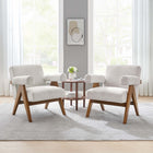 Modway Lyra Fabric Armchair - Ivory Fabric - Set of 2-Plywood Frame, Rubber Wood Legs