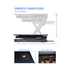 Rocelco EADR+MAFM Easy Lift Adjustable-Height Sit & Stand Desk Riser with Medium Anti-Fatigue Standing Mat, Black (EADRMAFM)-No Assembly Required: Simply remove from box and place directly on existing desktop.
