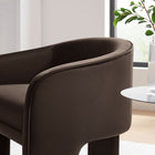 Modway Greer Performance Velvet Upholstered Accent Armchair - Chocolate Brown-Dense Foam Padding