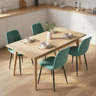 HOMCOM Dining Chairs with Metal Legs for Kitchen - Green - Set of 4-Powder coated steel frame ensures durability and strength
