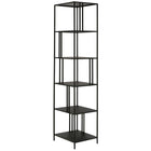 Hudson&Canal Cortland 18" Wide Rectangular Bookcase - Blackened Bronze-Each shelf has a weight capacity of 20 lbs