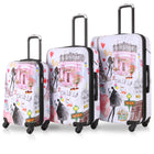 TUCCI Italy Paris Love Art 3-Piece Hardside Luggage Set-Complete Luggage Set - 20" carry-on, 24" medium, and 28" large suitcases for any trip duration