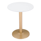 Zuo Alto Bistro Table - White/Gold-Painted MDF round shape tabletop