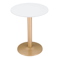 Zuo Alto Bistro Table - White/Gold-Painted MDF round shape tabletop