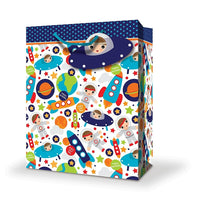 Millbrook Studios Juvenile Gift Bags - Small - Outer Space - 12 Pack (47402)-4.5" x 2.5" x 5.75"