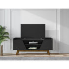 Manhattan Comfort Marcus 53.14" Mid-Century Modern TV Stand - Matte Black-Recommended for a 55" TV