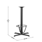 Flash Furniture Chrome 30"W x 30"L Bar Height X-Base, Black (XUT3030BAR3CFR)-Cast Iron Construction