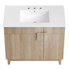 Modway Miles 36" Bathroom Vanity - White/Oak-Assembly Required