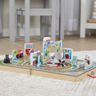Melissa & Doug 18-Piece Wooden Take-Along Tabletop Town - 4 Rescue Vehicles, Play Pieces, Bridge-9