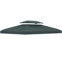 Outsunny 13' L x 10' W Gazebo Replacement Canopy 2 Tier Top UV Cover Pavilion Garden Patio Outdoor - Grey (Top)-Great addition to any outdoor places, such as garden, park and patio
