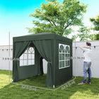 Outsunny 6.6' ft W x 6.6 ft L Pop Up Canopy Tent for Outdoor/Garden/Patio - Dark Green-Sidewalls with hook and loop fastener fasteners for easy assembly and removal, 2 with large pane window for maximum viewing