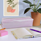 Fashion Stationery Glitter Pencil Case - 8.27" L x 2.17" W x 2.17" H - Pink-Secure zipped compartment