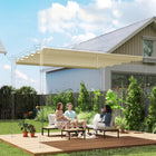 Outsunny 8.5' L x 11.5' W Retractable Pergola Canopy Replacement for 10' L x 13' W Frame (Cover Top) - Cream White-This pergola cover has pockets only for six bars