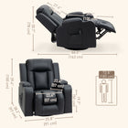 HOMCOM 8-Point Vibration Massage Recliner for Living Room - Black-Overstuffed, wide seat, high-density foam padding with a pocket spring system offers a cozy experience