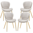 HOMCOM Dining Chairs with Cushioned Backrest - Cream White - Set of 4-A set of 4 to use when having dinner or a conversation