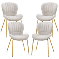 HOMCOM Dining Chairs with Cushioned Backrest - Cream White - Set of 4-A set of 4 to use when having dinner or a conversation