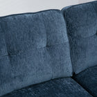 HOMCOM L-Shape Sofa with Right Chaise Lounge and Rubber Wooden Legs - Navy Blue-Strong steel frame and rubber wood legs ensure stability